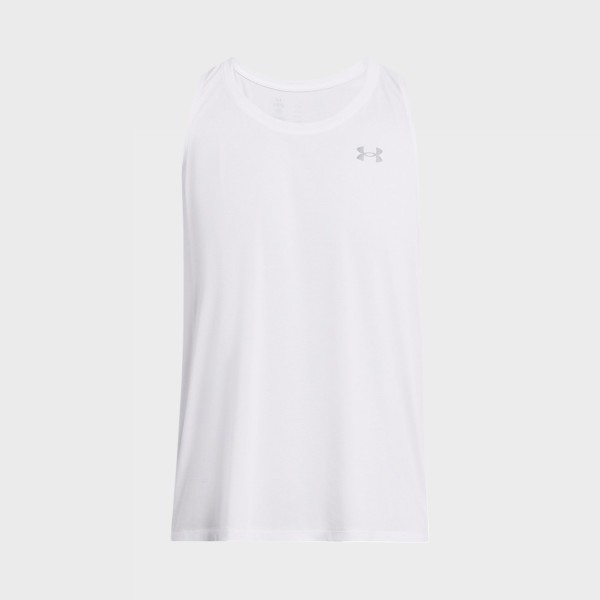 Under Armour Streaker Singlet Running Αμανικη Ανδρικη Μπλουζα Λευκη