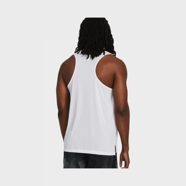 Under Armour Streaker Singlet Running Αμανικη Ανδρικη Μπλουζα Λευκη