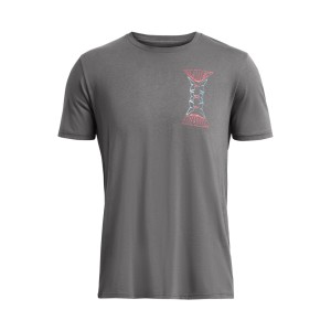 Under Armour Dusk To Dawn Skull Graphic Back Ανδρικη Μπλουζα Γκρι