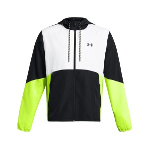 Under Armour Legacy Windbreaker Hooded Ανδρικη Ζακετα Μαυρο - Λευκο - Πρασινο