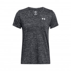 Under Armour Tech Twist V-Neck Training Γυναικεια Μπλουζα Γκρι