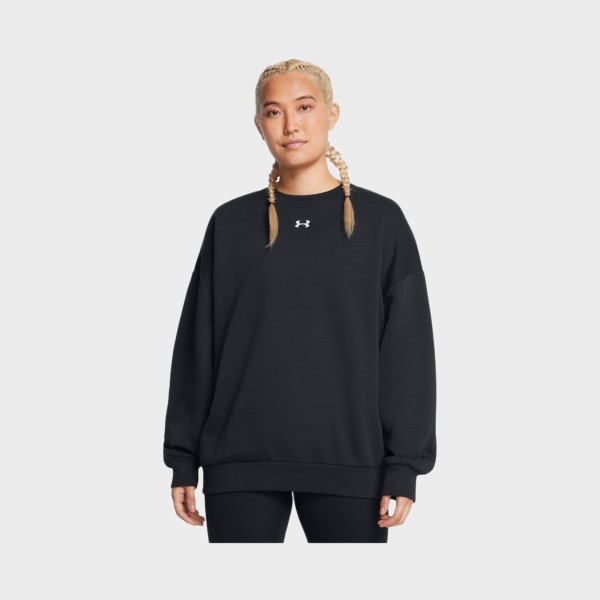 Under Armour Rival Fleece OS Crew Neck Γυναικεια Μπλουζα Μαυρη
