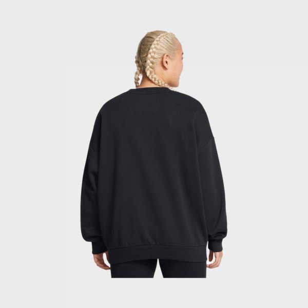 Under Armour Rival Fleece OS Crew Neck Γυναικεια Μπλουζα Μαυρη