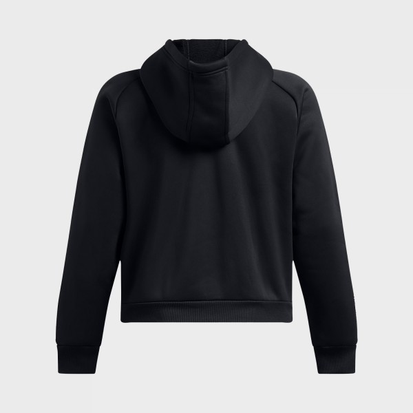 Under Armour Fleece Pro Hooded Small Logo Loose Γυναικεια Μπλουζα Μαυρη