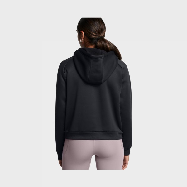 Under Armour Fleece Pro Hooded Small Logo Loose Γυναικεια Μπλουζα Μαυρη