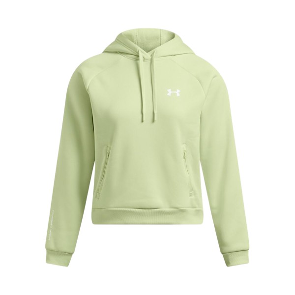 Under Armour Fleece Pro Hooded Small Logo Loose Γυναικεια Μπλουζα Πρασινη