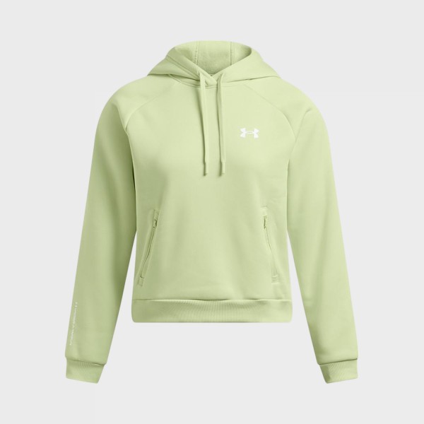 Under Armour Fleece Pro Hooded Small Logo Loose Γυναικεια Μπλουζα Πρασινη