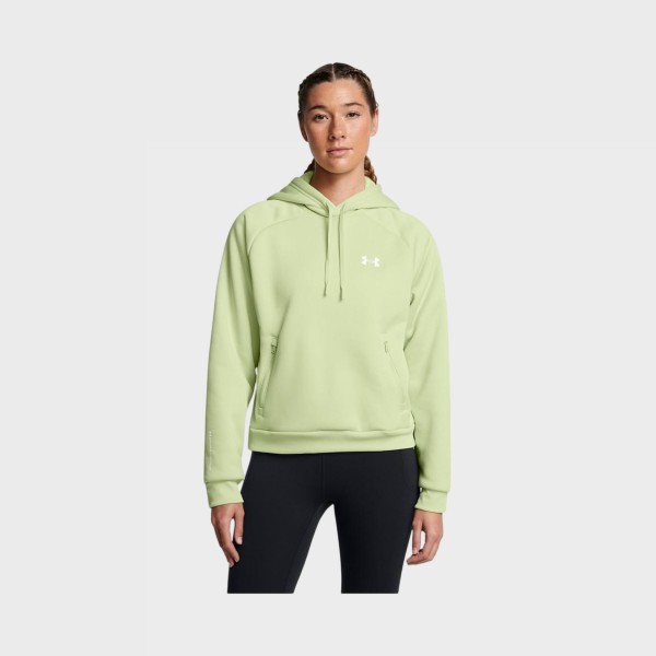 Under Armour Fleece Pro Hooded Small Logo Loose Γυναικεια Μπλουζα Πρασινη