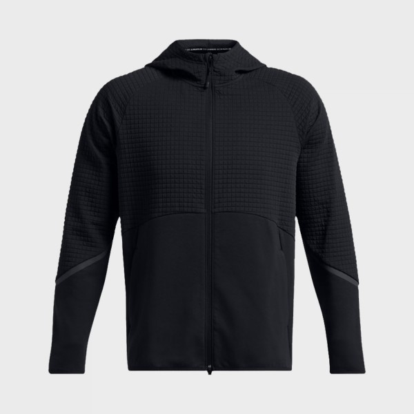 Under Armour Unstoppable Fleece Textured FZ Hooded Ανδρικη Ζακετα Μαυρη