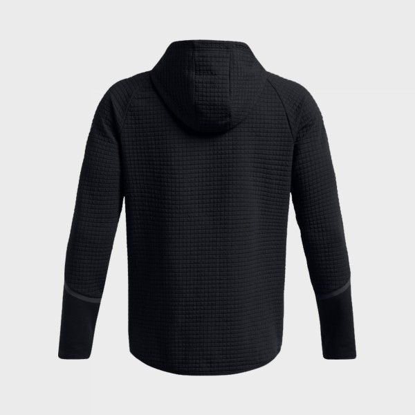 Under Armour Unstoppable Fleece Textured FZ Hooded Ανδρικη Ζακετα Μαυρη