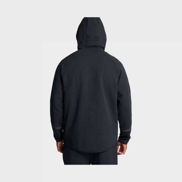 Under Armour Unstoppable Fleece Textured FZ Hooded Ανδρικη Ζακετα Μαυρη