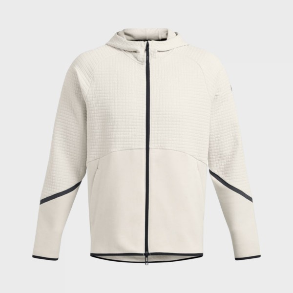 Under Armour Unstoppable Fleece Textured FZ Hooded Ανδρικη Ζακετα Ιβουαρ