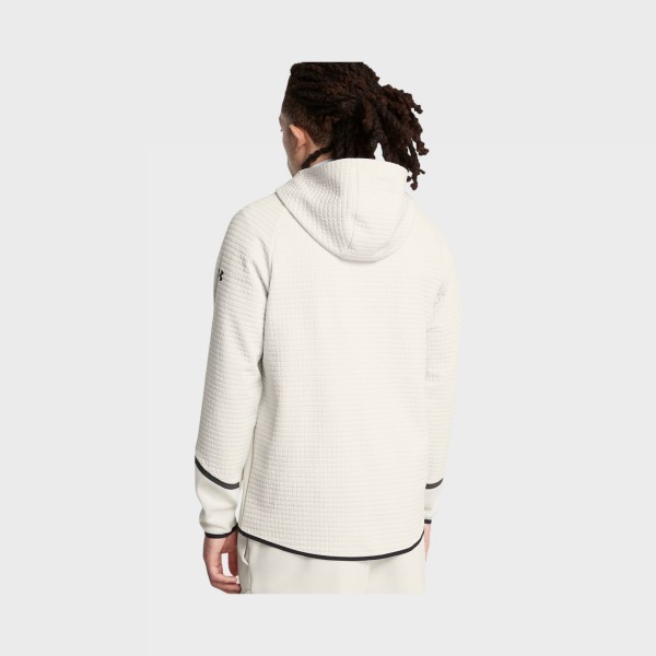 Under Armour Unstoppable Fleece Textured FZ Hooded Ανδρικη Ζακετα Ιβουαρ