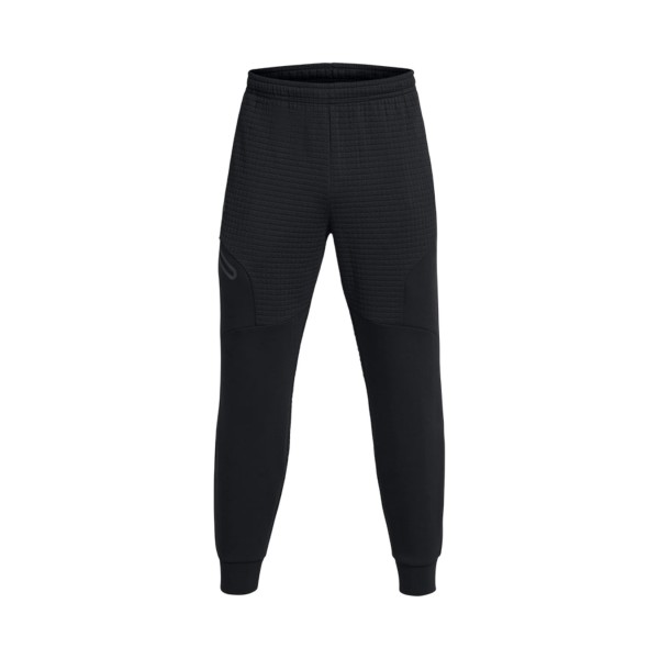 Under Armour Unstoppable Fleece Texture Grid Ανδρικο Παντελονι Μαυρο