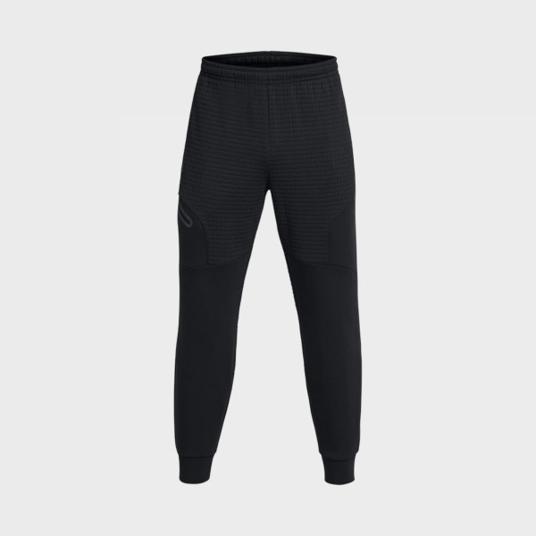 Under Armour Unstoppable Fleece Texture Grid Ανδρικο Παντελονι Μαυρο