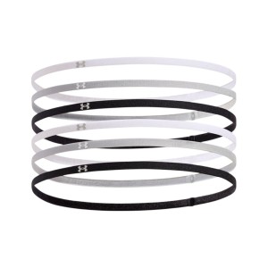 Under Armour Mini Elastic 6 Τεμαχια Γυναικεια Περιμετωπια Λευκο - Μαυρο