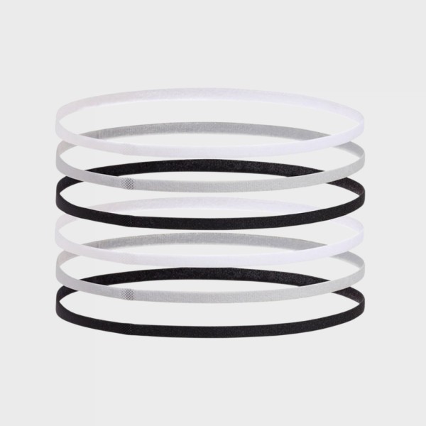 Under Armour Mini Elastic 6 Τεμαχια Γυναικεια Περιμετωπια Λευκο - Μαυρο