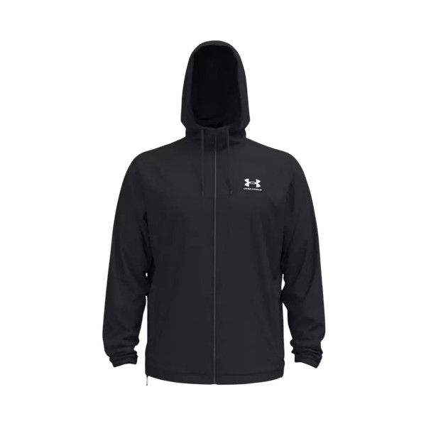 Under Armour Rival Woven Windbraker Hooded Ανδρικο Αντιανεμικο Μαυρο