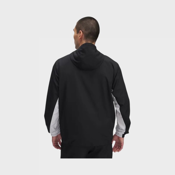 Under Armour Rival Woven Windbraker Hooded Ανδρικο Αντιανεμικο Μαυρο