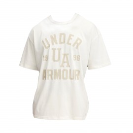 Under Armour Heavyweight Varsity OS Graphics Ανδρικη Μπλουζα Εκρου