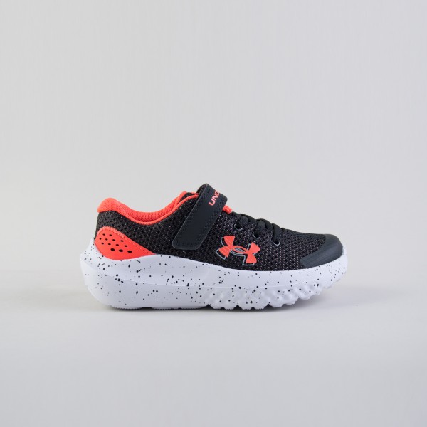 Under Armour Surge 4 Running Low Παιδικο Παπουτσι Μαυρο - Πορτοκαλι