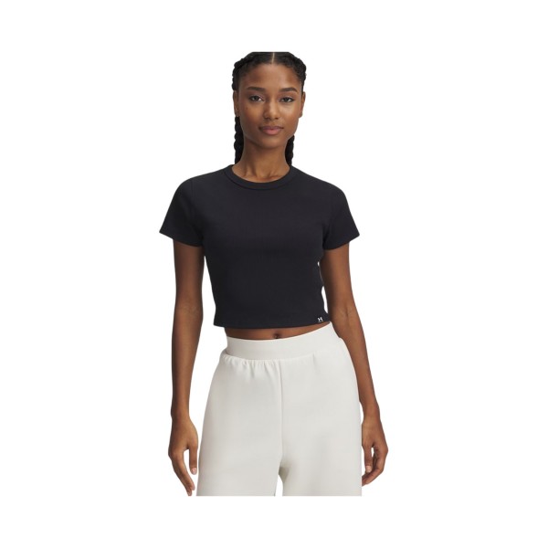 Under Armour Rival Rib Baby Croppted Top Γυναικεια Μπλουζα Μαυρη