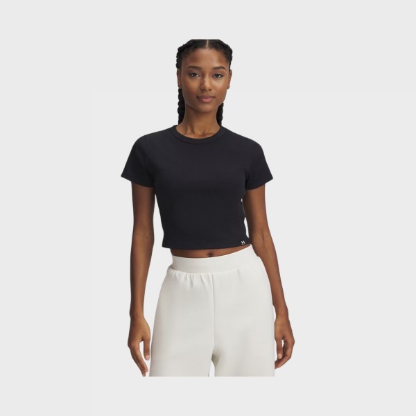 Under Armour Rival Rib Baby Croppted Top Γυναικεια Μπλουζα Μαυρη