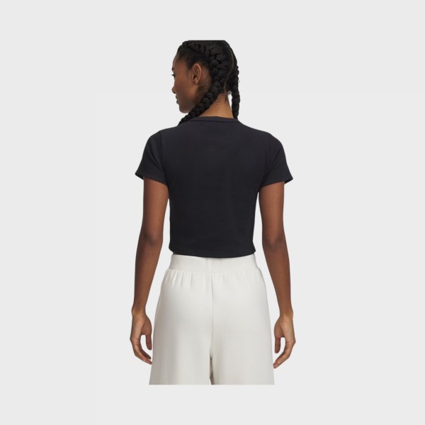 Under Armour Rival Rib Baby Croppted Top Γυναικεια Μπλουζα Μαυρη