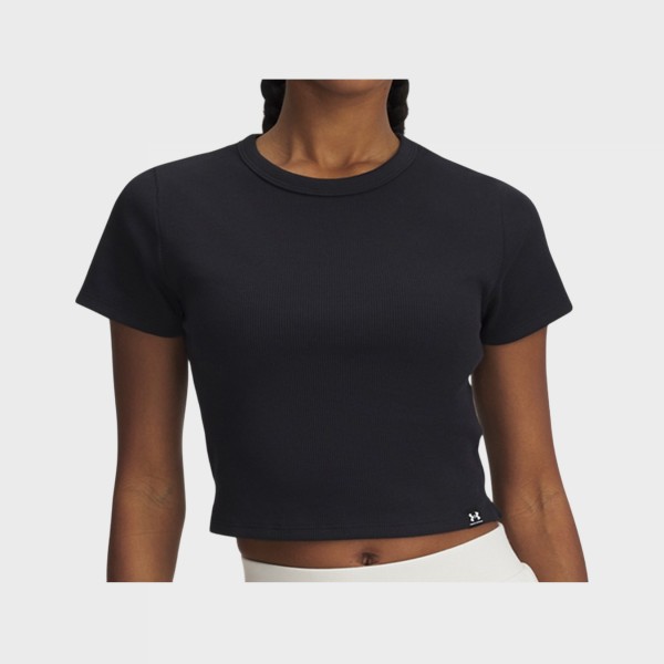 Under Armour Rival Rib Baby Croppted Top Γυναικεια Μπλουζα Μαυρη