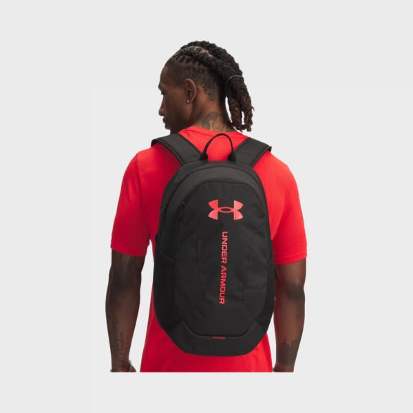 Under Armour Hustle 26 Λιτρα Unisex Σακιδιο Πλατης Unisex Μαυρο - Κοκκινο