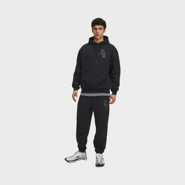 Under Armour Icon Fleece Graphic JG Ανδρικο Παντελονι Μαυρο