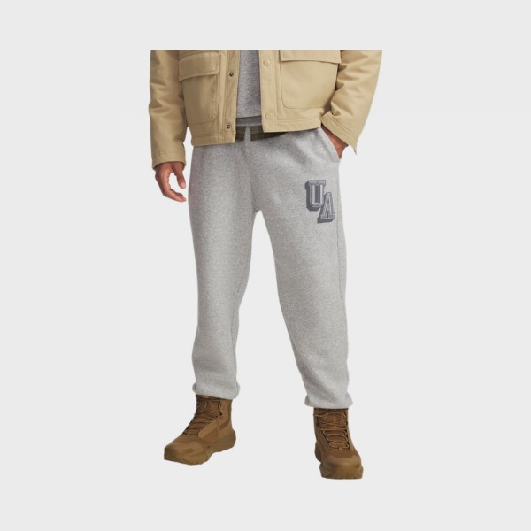 Under Armour Icon Fleece Graphic JG Ανδρικο Παντελονι Γκρι