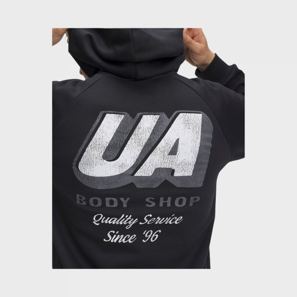 Under Armour Rival Fleece HBR Graphic Back Hooded Ανδρικη Φουτερ Μαυρη