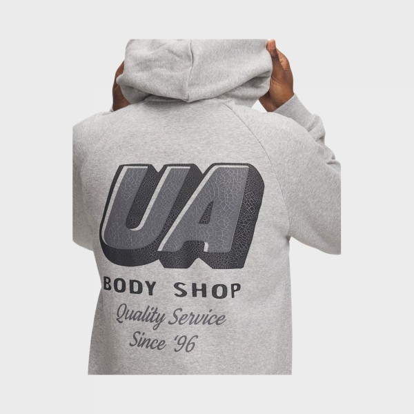 Under Armour Rival Fleece HBR Graphic Back Hooded Ανδρικη Φουτερ Γκρι