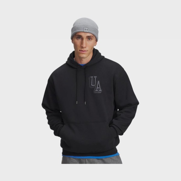 Under Armour Icon Fleece Graphic Logo Hooded Ανδρικη Φουτερ Μαυρη