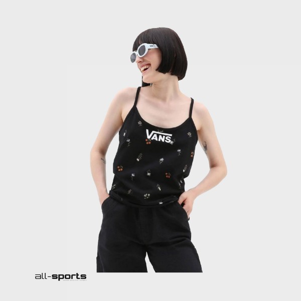 Vans Micro Ditsy Halter Γυναικεια Αμανικη Μπλουζα Μαυρη