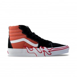 Vans SK8-Hi Flame Ανδρικο Παπουτσι Μαυρο - Πορτοκαλι