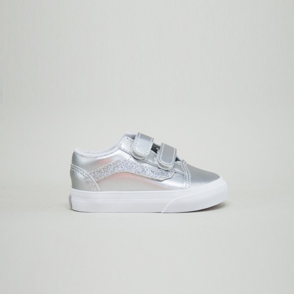 Vans Off The Wall Old Skool V Luna Shine Βρεφικο Παπουτσι Ασημι