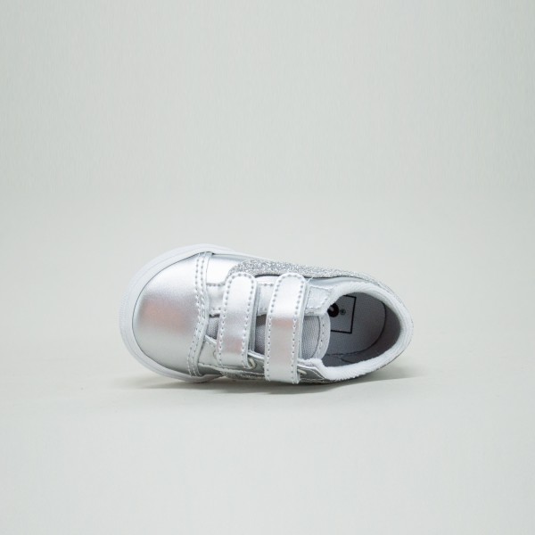 Vans Off The Wall Old Skool V Luna Shine Βρεφικο Παπουτσι Ασημι