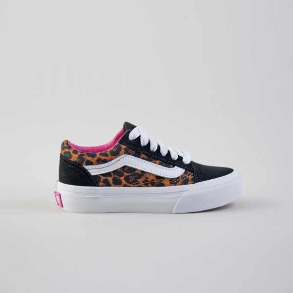 Vans Off The Wall Old Skool SideStripe Leopard Παιδικο Παπουτσι Μαυρο - Καφε