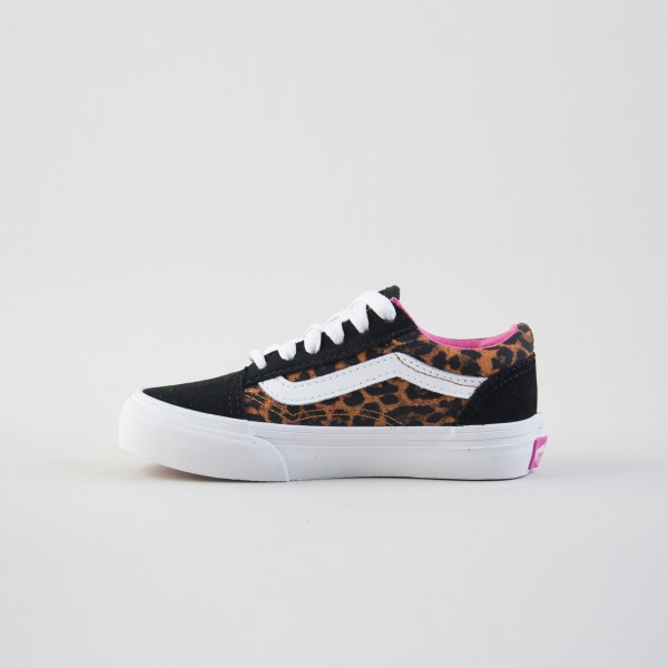 Vans Off The Wall Old Skool SideStripe Leopard Παιδικο Παπουτσι Μαυρο - Καφε