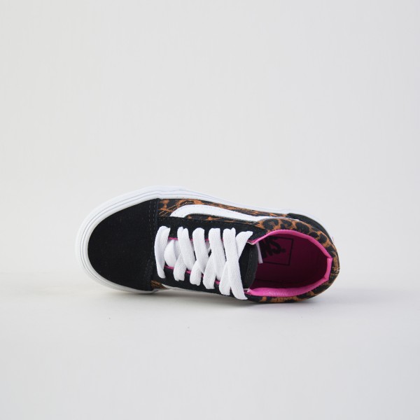 Vans Off The Wall Old Skool SideStripe Leopard Παιδικο Παπουτσι Μαυρο - Καφε