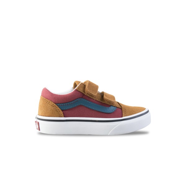 Vans Off The Wall Old Skool V Hook N Loop Παιδικο Παπουτσι Καφε