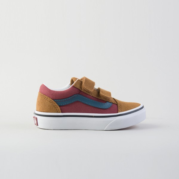 Vans Off The Wall Old Skool V Hook N Loop Παιδικο Παπουτσι Καφε