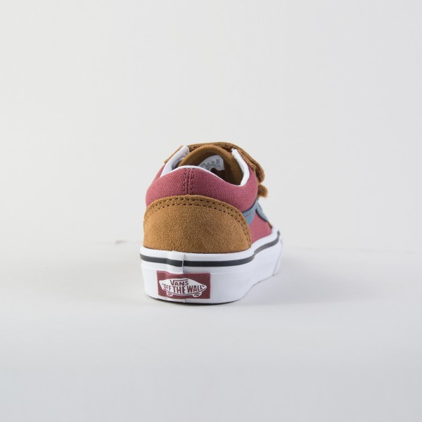 Vans Off The Wall Old Skool V Hook N Loop Παιδικο Παπουτσι Καφε