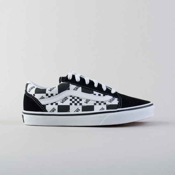 Vans Classic Old Skool Sidestripe Suede Logos Εφηβικο Παπουτσι Μαυρο - Λευκο