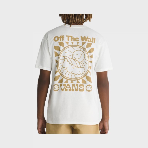 Vans Off The Wall Sun And Surf Graphic Back Ανδρικη Μπλουζα Ιβουαρ