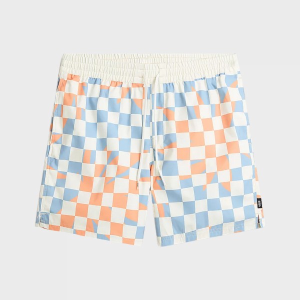 Vans Primary Checkboard Elastic Boardshorts Ανδρικο Μαγιο Σιελ - Μπεζ