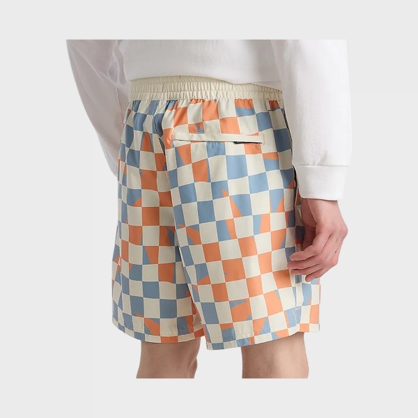 Vans Primary Checkboard Elastic Boardshorts Ανδρικο Μαγιο Σιελ - Μπεζ