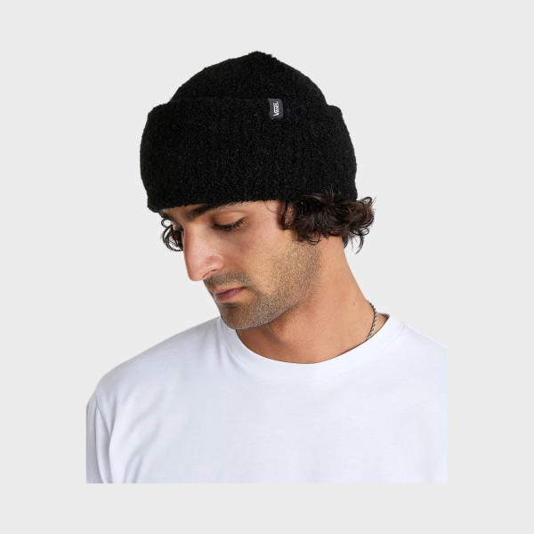 Vans Newton Boucle Cuff Logo Unisex Σκουφος Μαυρο